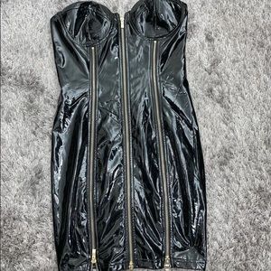 Black latex dress